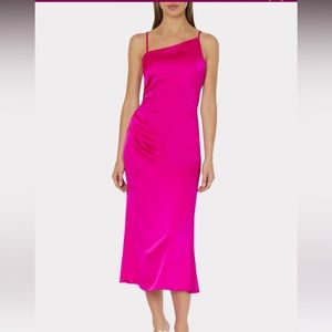 NWT Milly Electra Satin Slip Dress - fuschia - size 8